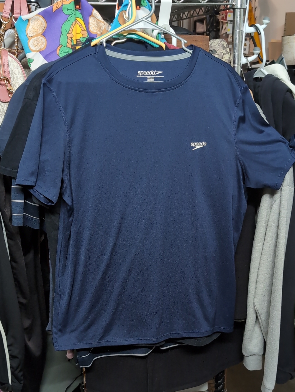 Speedo Navy Blue Short-Sleeve Athletic Tee